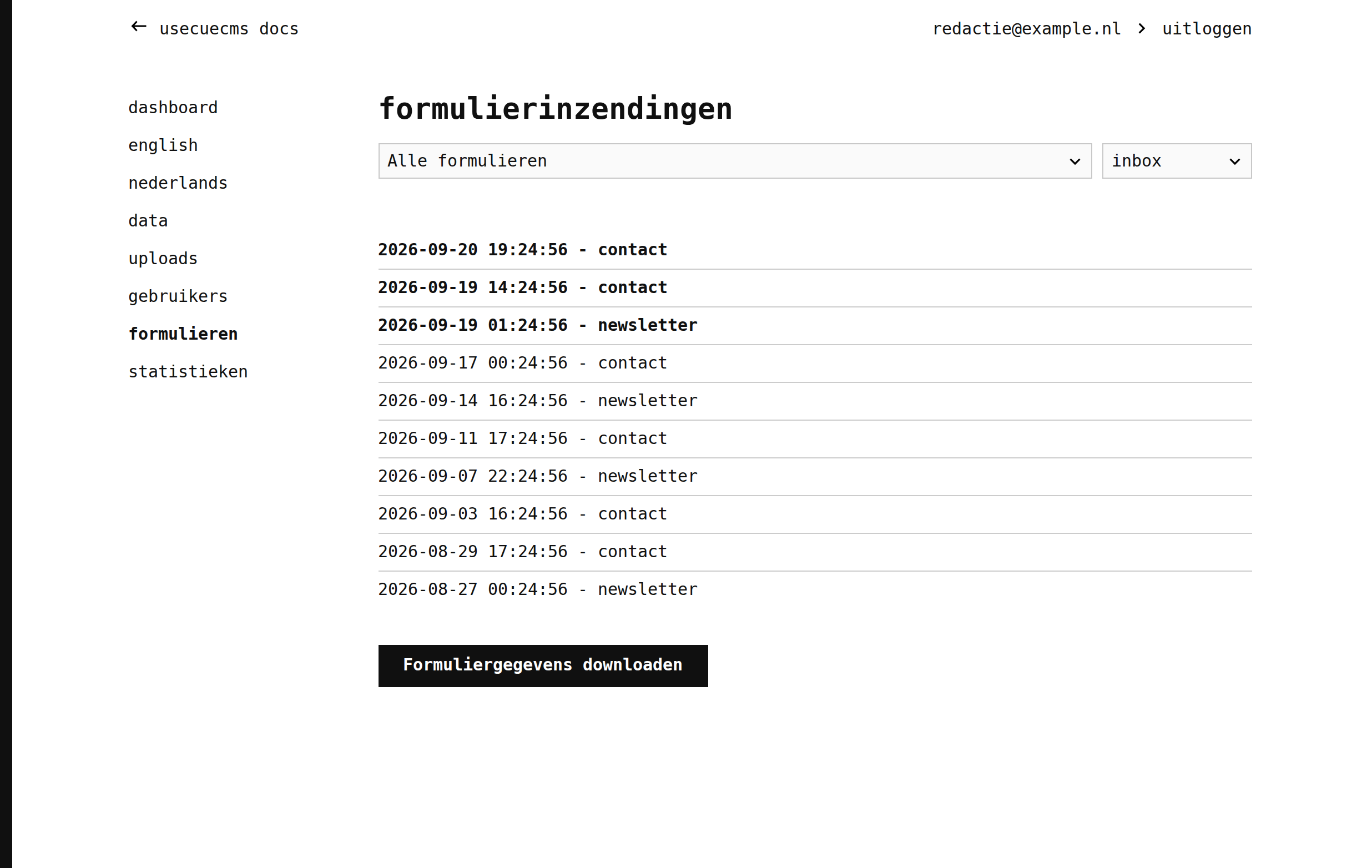 Formulierinzendingen